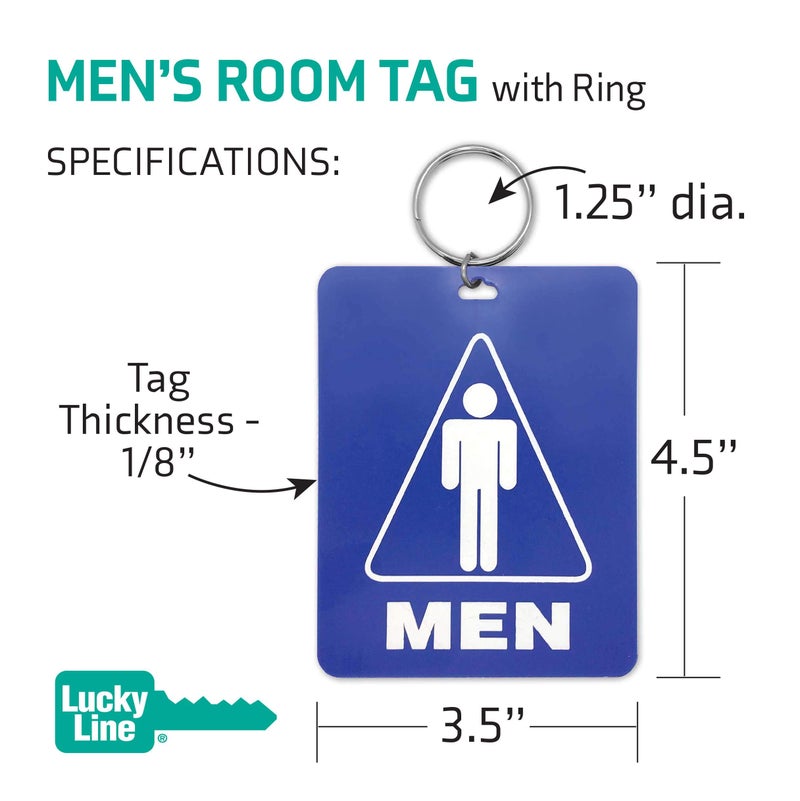 Lucky Line 53100 Men's Restroom Tag, Royal Blue, 10 Count (Pack of 1) - Image 5
